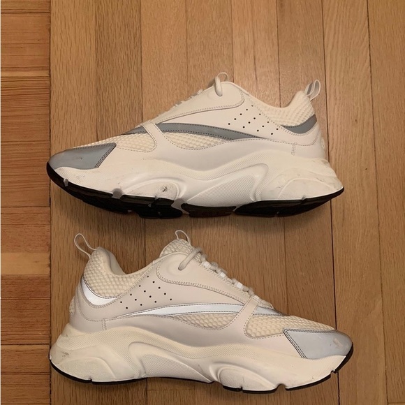 Dior b22 White Technical Mesh with White and Silver-Tone Calfskin - Picture 4 of 9